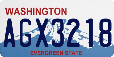 WA license plate AGX3218