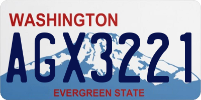 WA license plate AGX3221