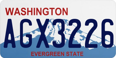 WA license plate AGX3226