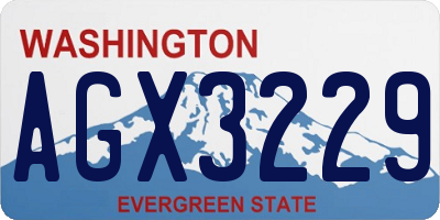 WA license plate AGX3229