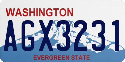WA license plate AGX3231