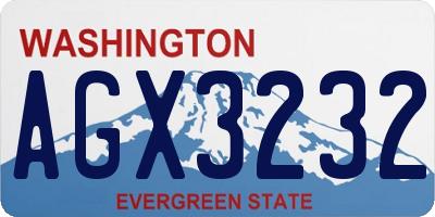WA license plate AGX3232