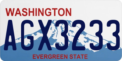 WA license plate AGX3233