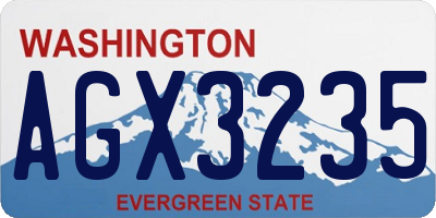 WA license plate AGX3235