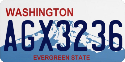 WA license plate AGX3236