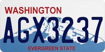 WA license plate AGX3237