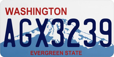 WA license plate AGX3239