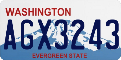WA license plate AGX3243