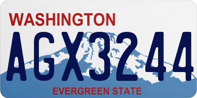 WA license plate AGX3244