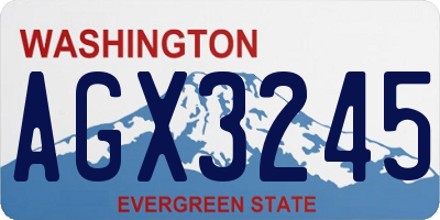 WA license plate AGX3245