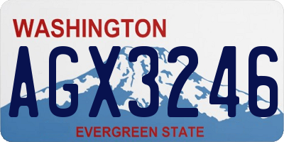 WA license plate AGX3246