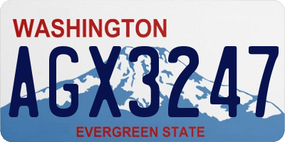 WA license plate AGX3247