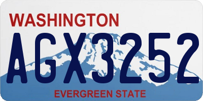 WA license plate AGX3252