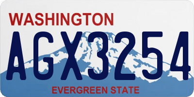 WA license plate AGX3254