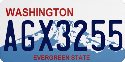 WA license plate AGX3255