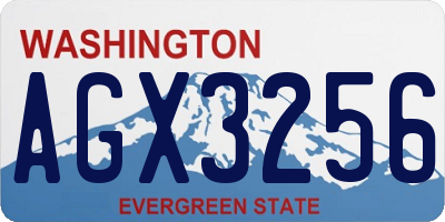 WA license plate AGX3256