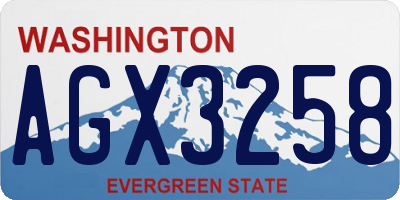 WA license plate AGX3258