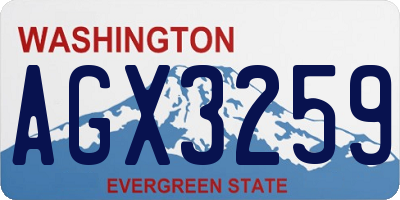 WA license plate AGX3259
