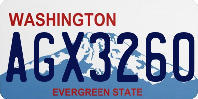 WA license plate AGX3260