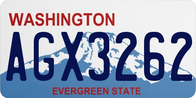WA license plate AGX3262