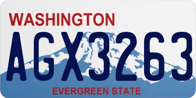 WA license plate AGX3263