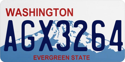 WA license plate AGX3264