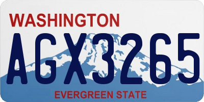 WA license plate AGX3265