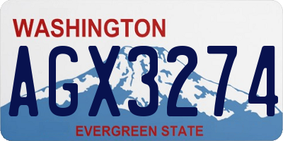 WA license plate AGX3274