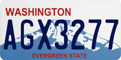 WA license plate AGX3277