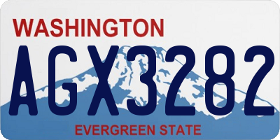 WA license plate AGX3282