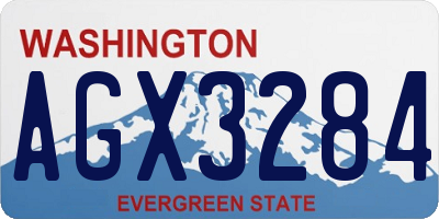 WA license plate AGX3284
