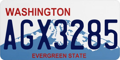WA license plate AGX3285