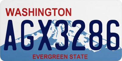 WA license plate AGX3286