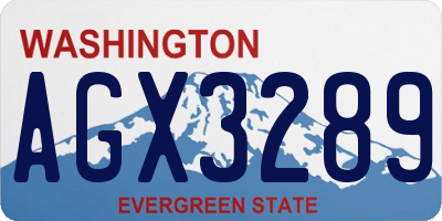 WA license plate AGX3289