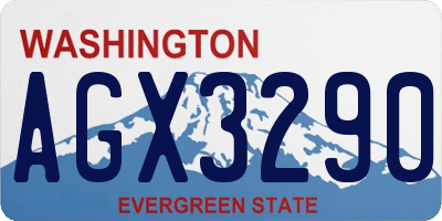 WA license plate AGX3290