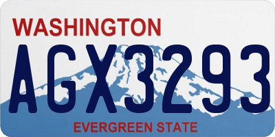 WA license plate AGX3293