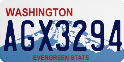 WA license plate AGX3294