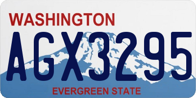 WA license plate AGX3295