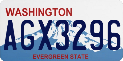 WA license plate AGX3296
