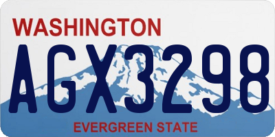 WA license plate AGX3298