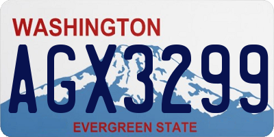 WA license plate AGX3299