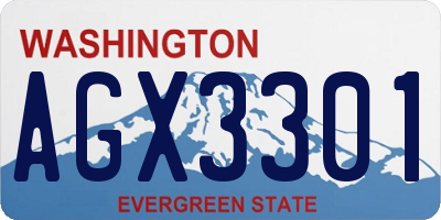 WA license plate AGX3301