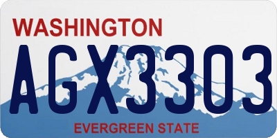 WA license plate AGX3303