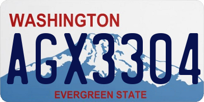 WA license plate AGX3304