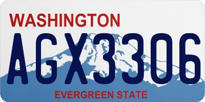 WA license plate AGX3306