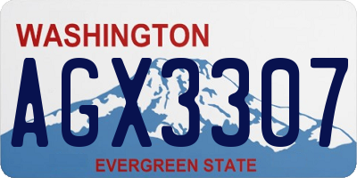 WA license plate AGX3307