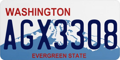 WA license plate AGX3308