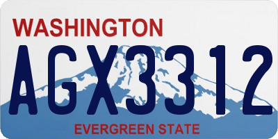 WA license plate AGX3312