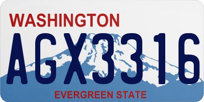 WA license plate AGX3316