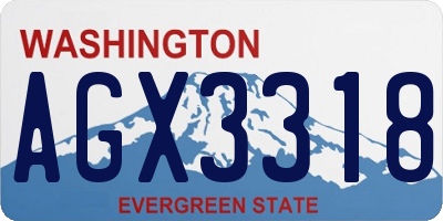 WA license plate AGX3318